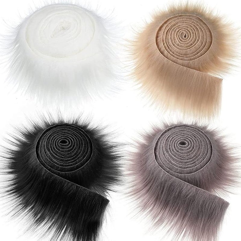 Black Faux Fur Ribbon Trim Fabric Roll for Sewing Costume and Christmas Tree Decor - Image 3